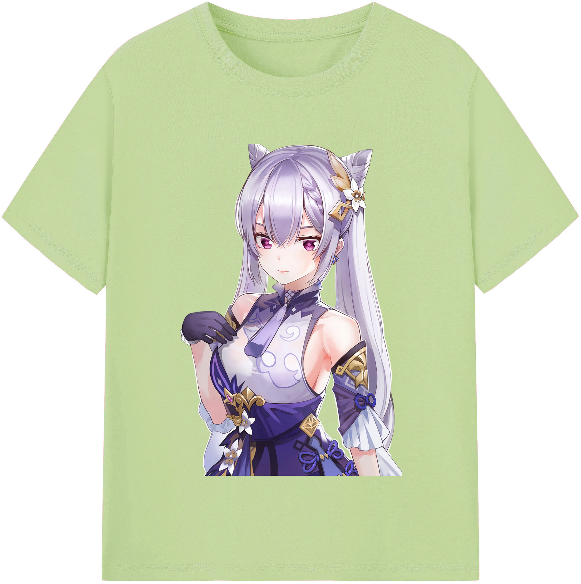 げんし神 刻晴 こくせい genshin Kokusei 綿100％半袖Tシャツ（フロントプリント）